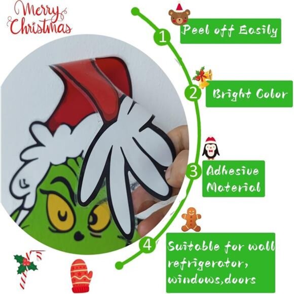 3FT Christmas Window Clings, Snowflake Stickers for Glass, Door, Wall,‎ & Fridge - Picture 2 of 8